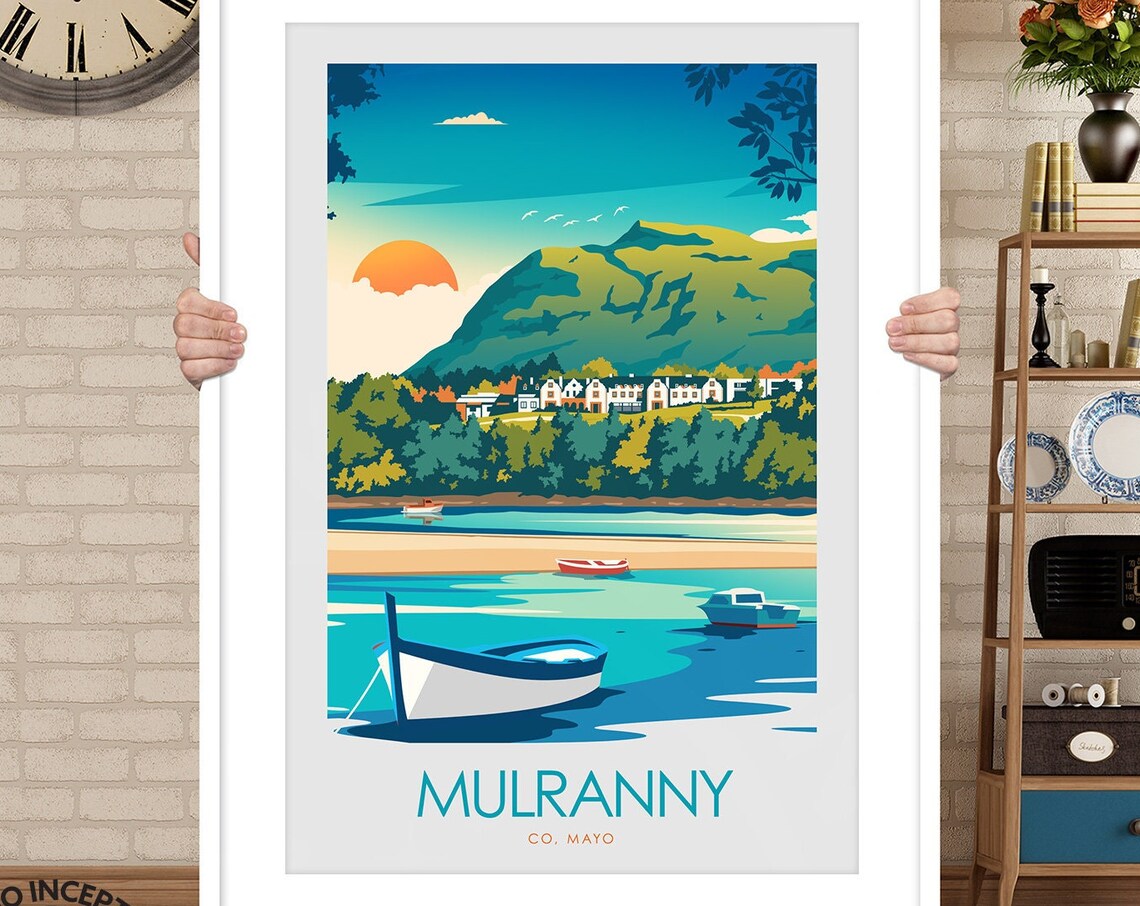 Mulranny Minimal Travel Poster, Co Mayo Ireland - Image 3