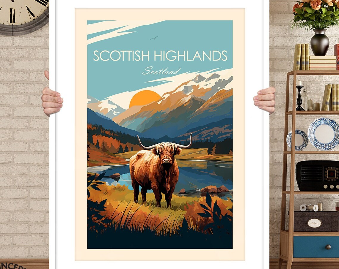Scottish Highlands Traditional Travel Poster, Home Decor - Image 3