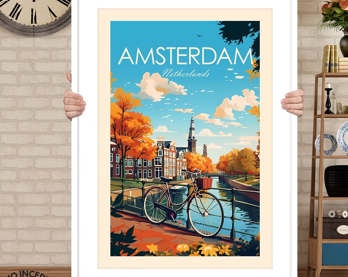 Amsterdam Travel Print Gift For City Lover Poster - Image 3