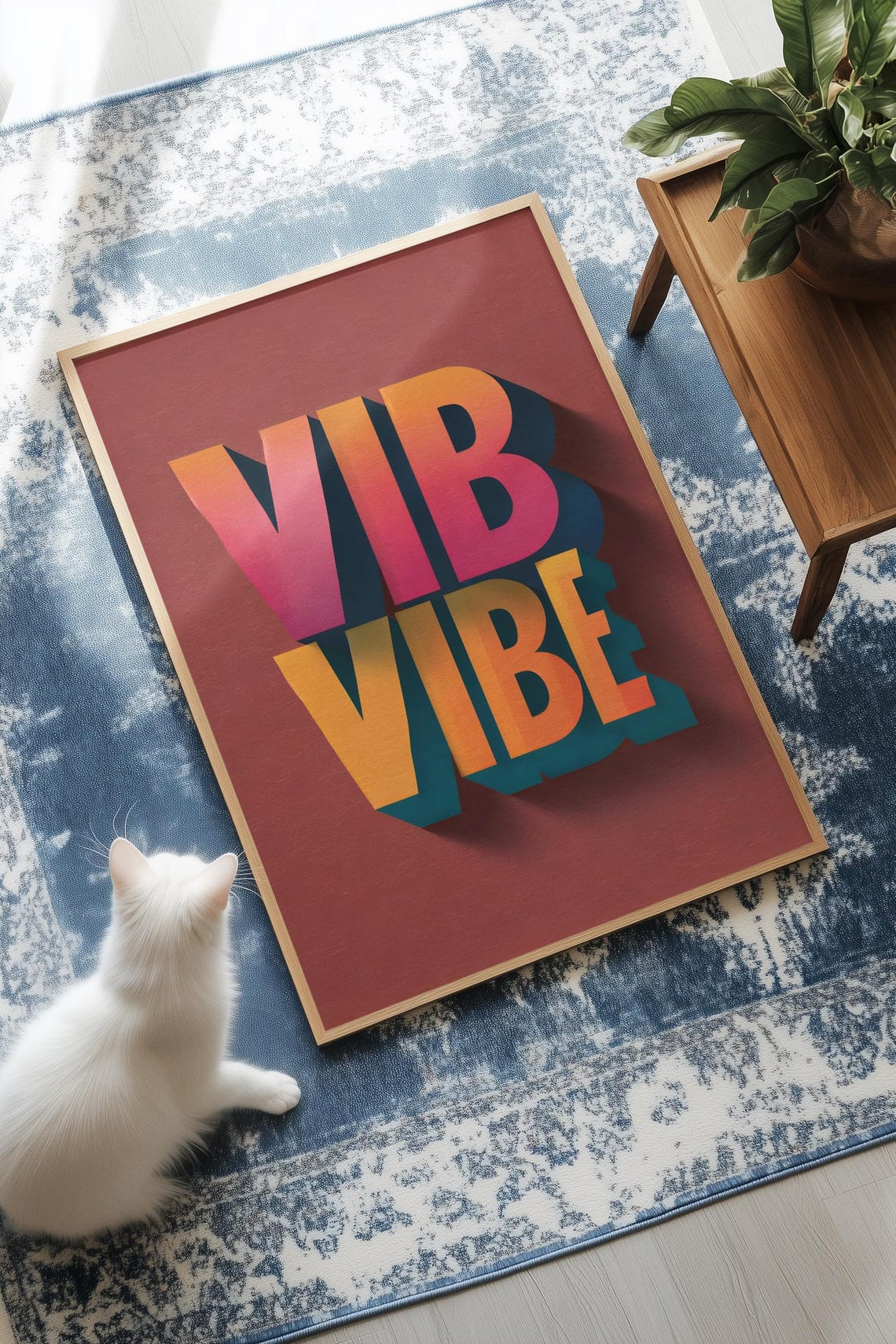 Bold VIB VIBE Retro Typography Poster With Layered Color Shadows