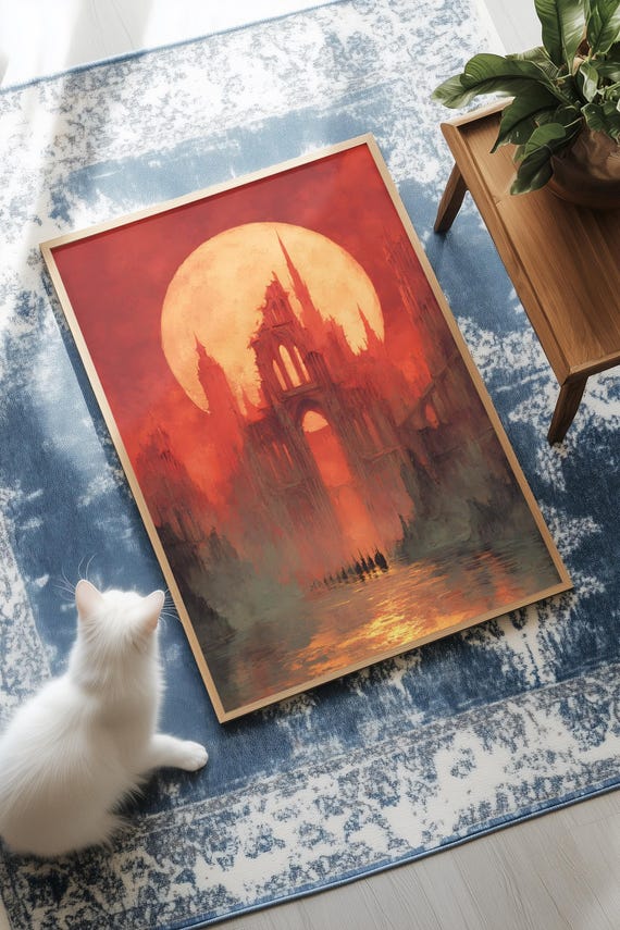 Surreal Sand Dune Cathedral Print Mystical Fantasy Wall Art