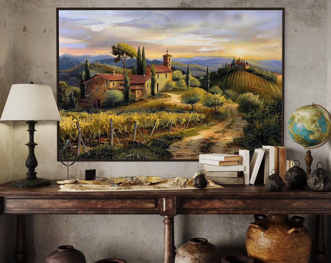 Tuscany Landscape, Italy Travel Poster Art Print