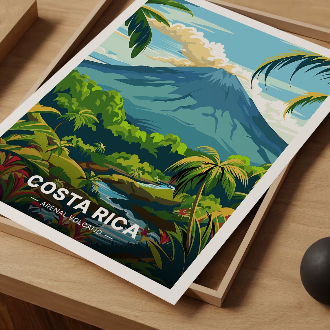Arenal Volcano Costa Rica Travel Poster, Caribbean - Image 3