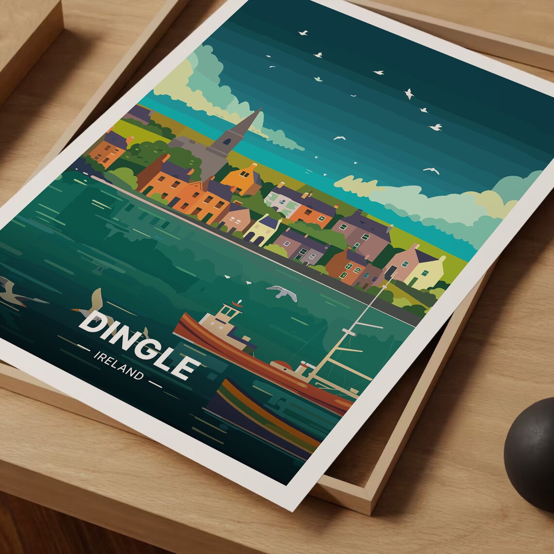Dingle Ireland Travel Poster, County Kerry Landscape - Image 3