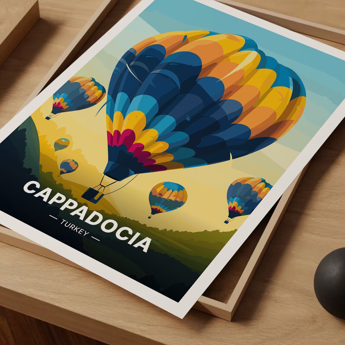 Cappadocia Turkey Colorful Hot Air Balloons Sky Travel Poster - Image 3