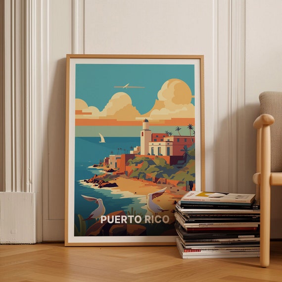 Puerto Rico Travel Poster San Juan Wall Art Caribbean Decor Destination Print Wanderlust Gift C20 82