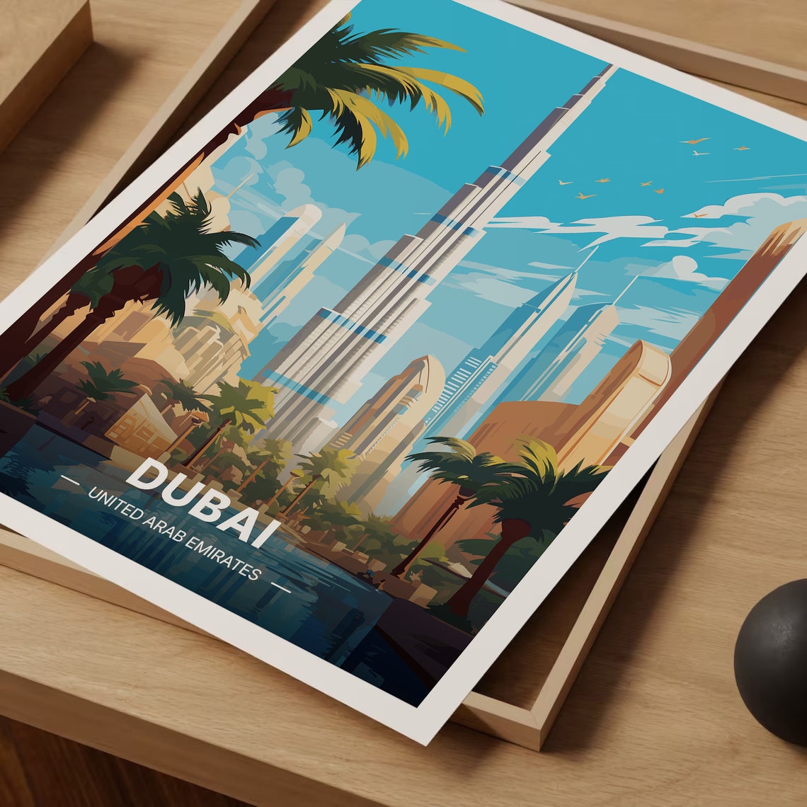 Dubai United Arab Emirates Poster Burj Khalifa Skyline View Art - Image 3