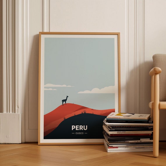 Cusco Peru Travel Poster Rainbow Mountain Wall Art Adventure Decor Explorer Gift Idea C20 779