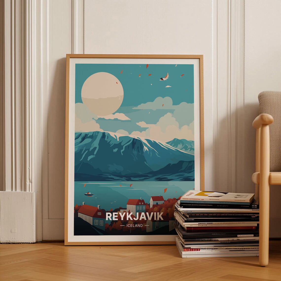 Reykjavik Iceland Travel Poster, Travel Poster