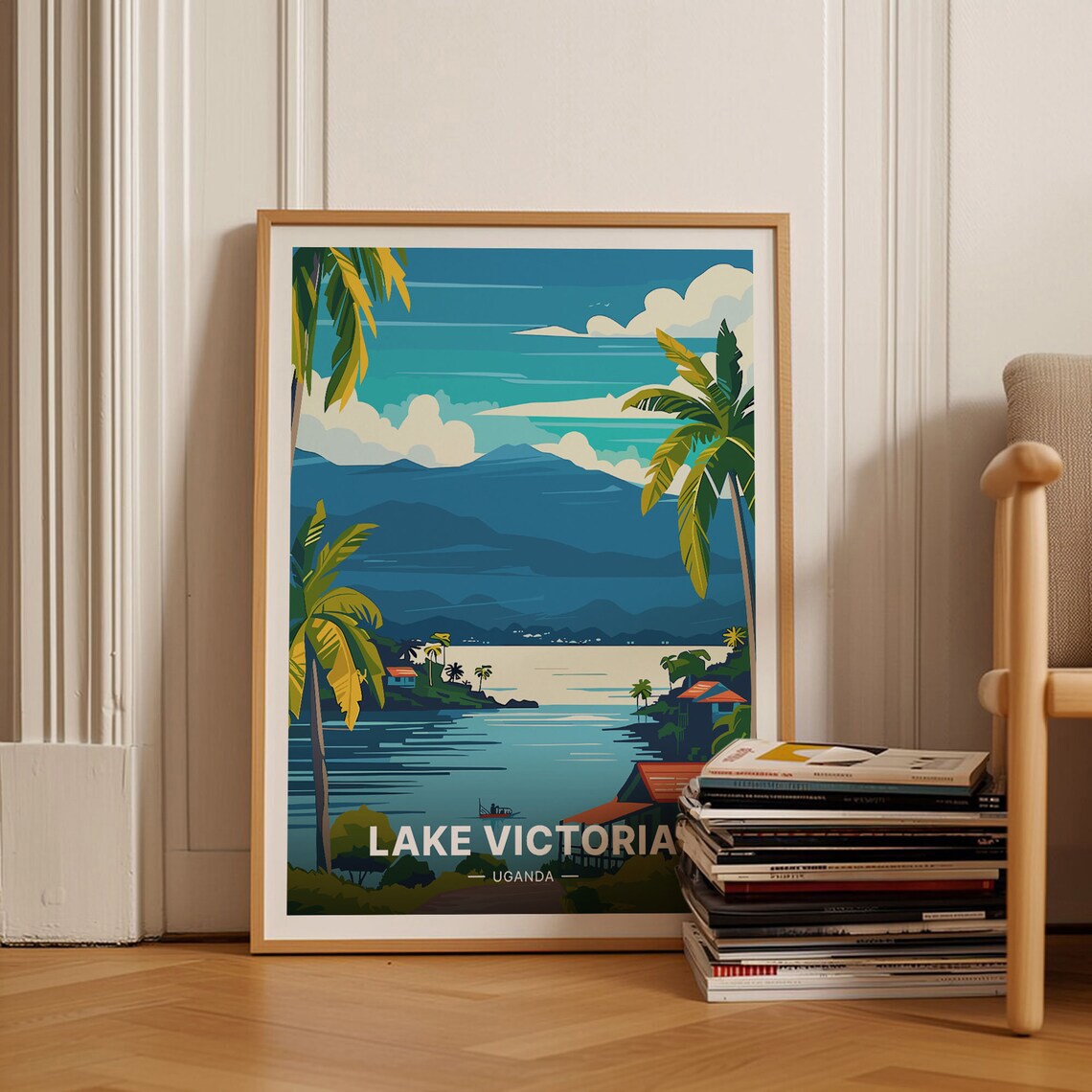 Lake Victoria Uganda Travel Poster, Adventure Gift