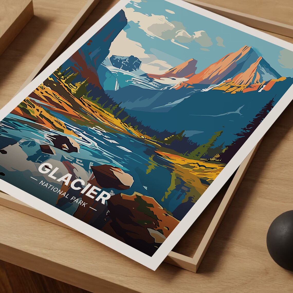 Glacier National Park Travel Poster, Scenic Landscape - Image 3