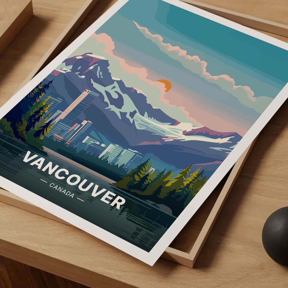 Vancouver Canada Vintage Style Travel Poster - Image 3