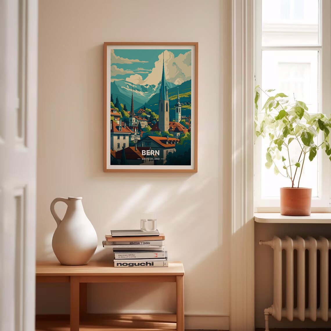 Bern Switzerland Old Town Church Spires Alpine Peaks Travel Poster - Image 4