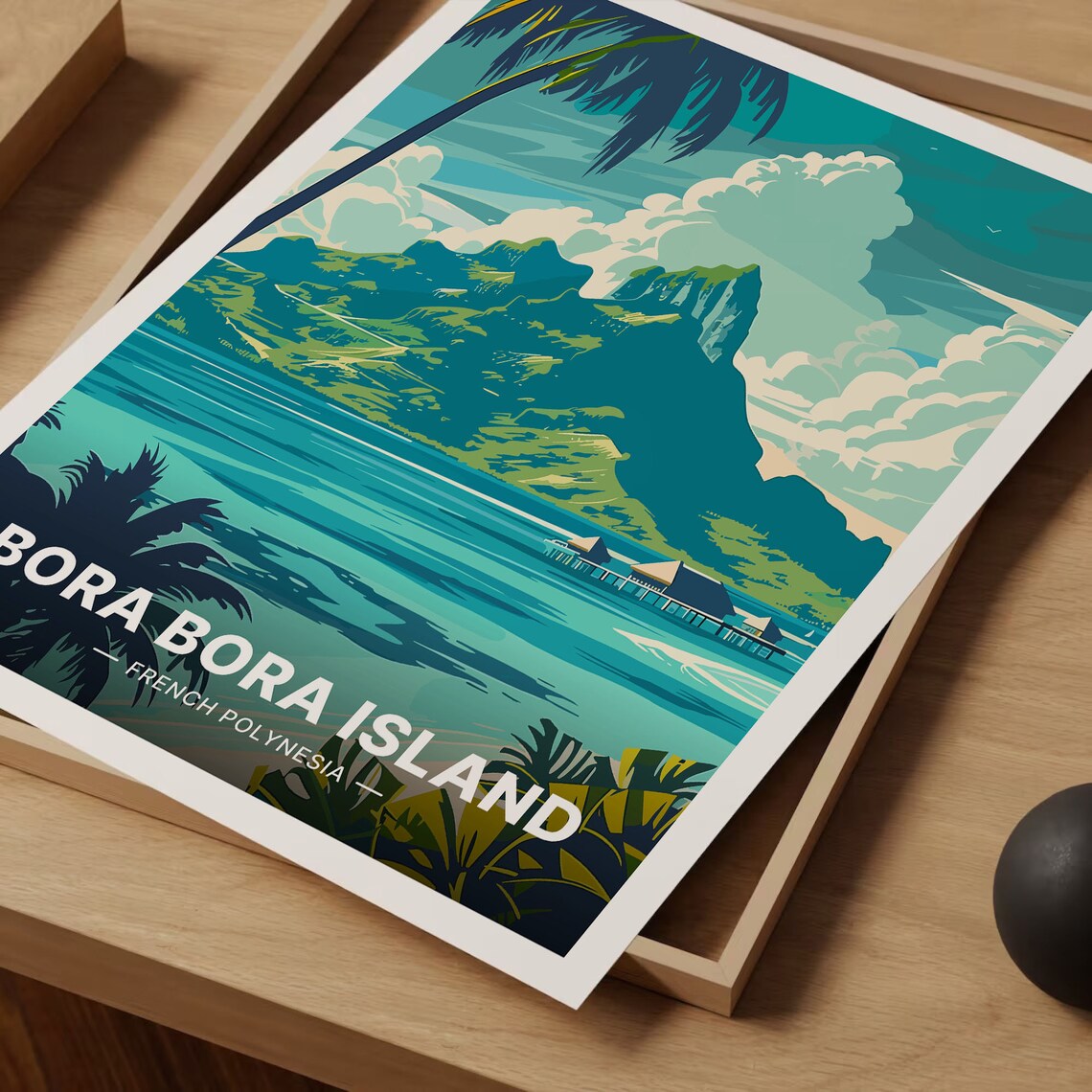 Bora Bora French Polynesia Travel Poster, Tropical Decor - Image 3