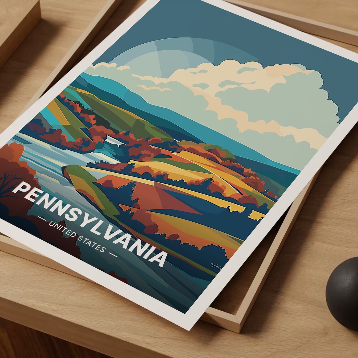 Pennsylvania Travel Poster, Traditional Scenic Art Print - Image 3