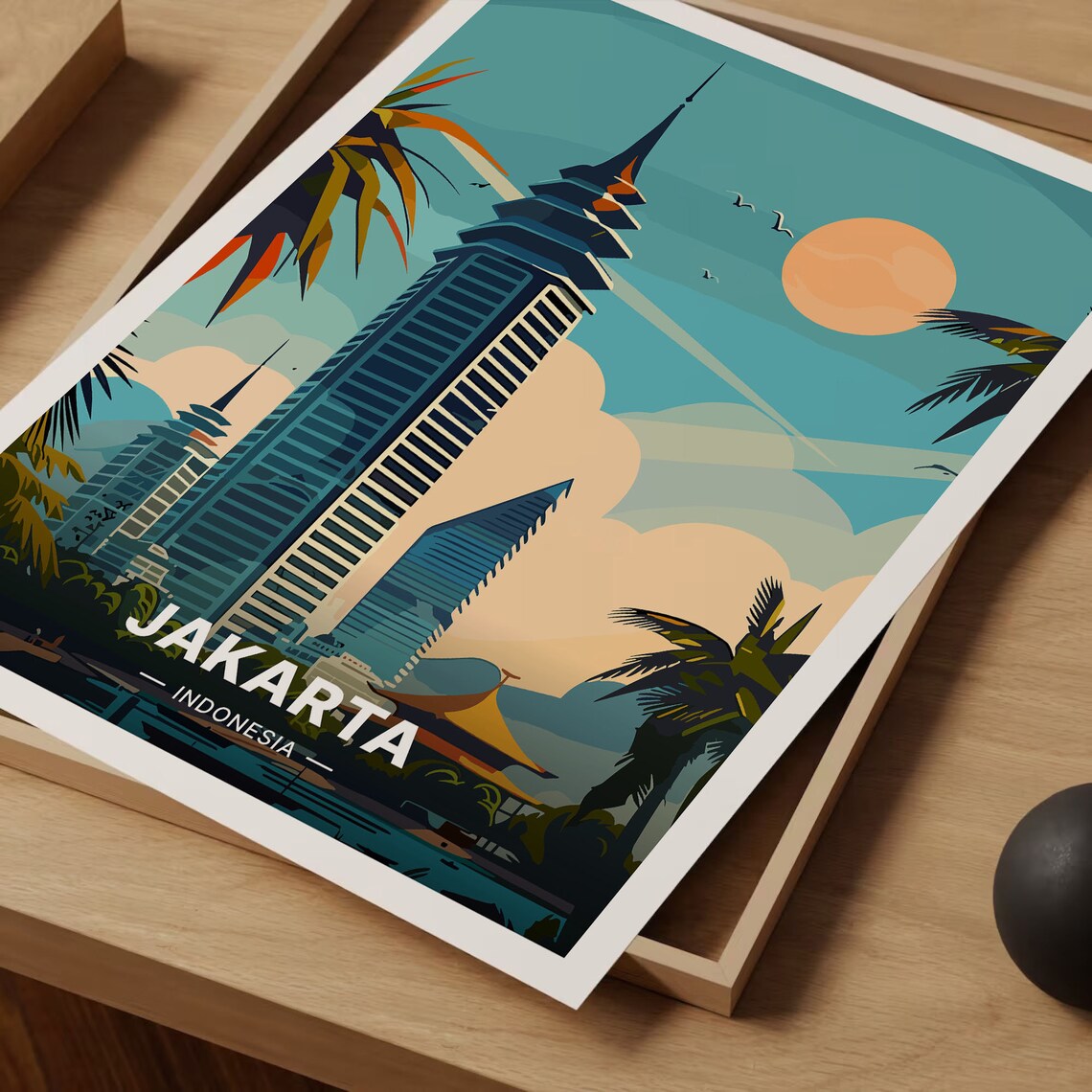 Jakarta Indonesia Travel Poster, Java Island Art - Image 3