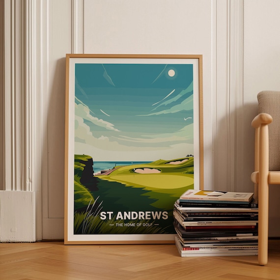 St Andrews Golf Course Poster Scotland Travel Art Golf Lover Wall Decor Office Home Decoration C20 666