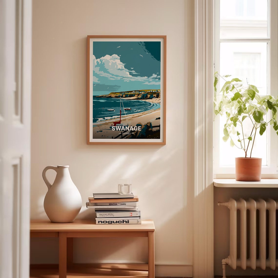 Swanage Dorset Sandy Bay Sailing Boats Coastal Travel Poster - Image 4