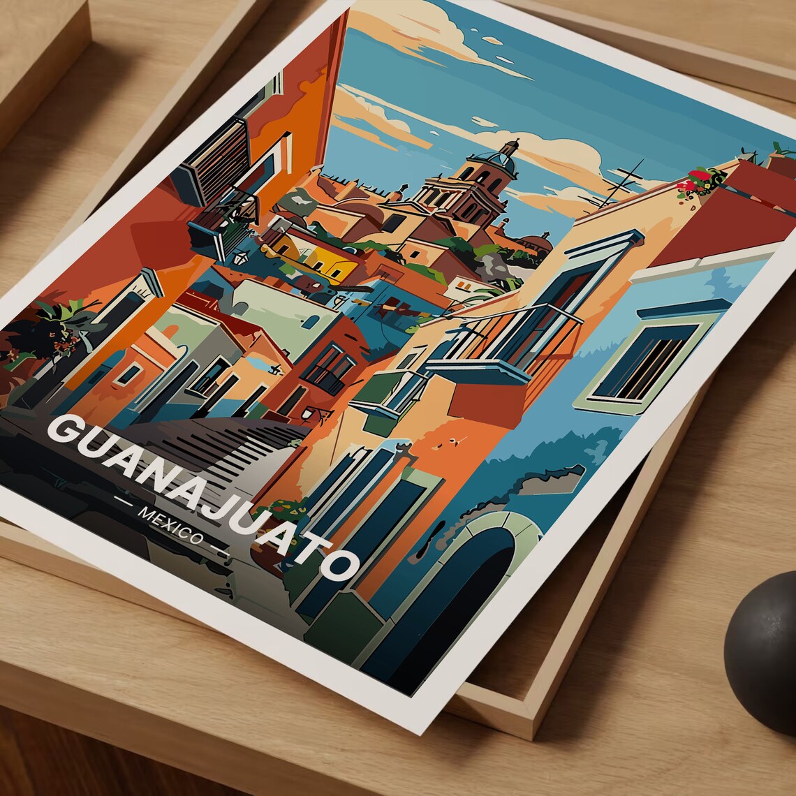 Guanajuato Mexico Colorful Colonial Street Retro Travel Poster - Image 3