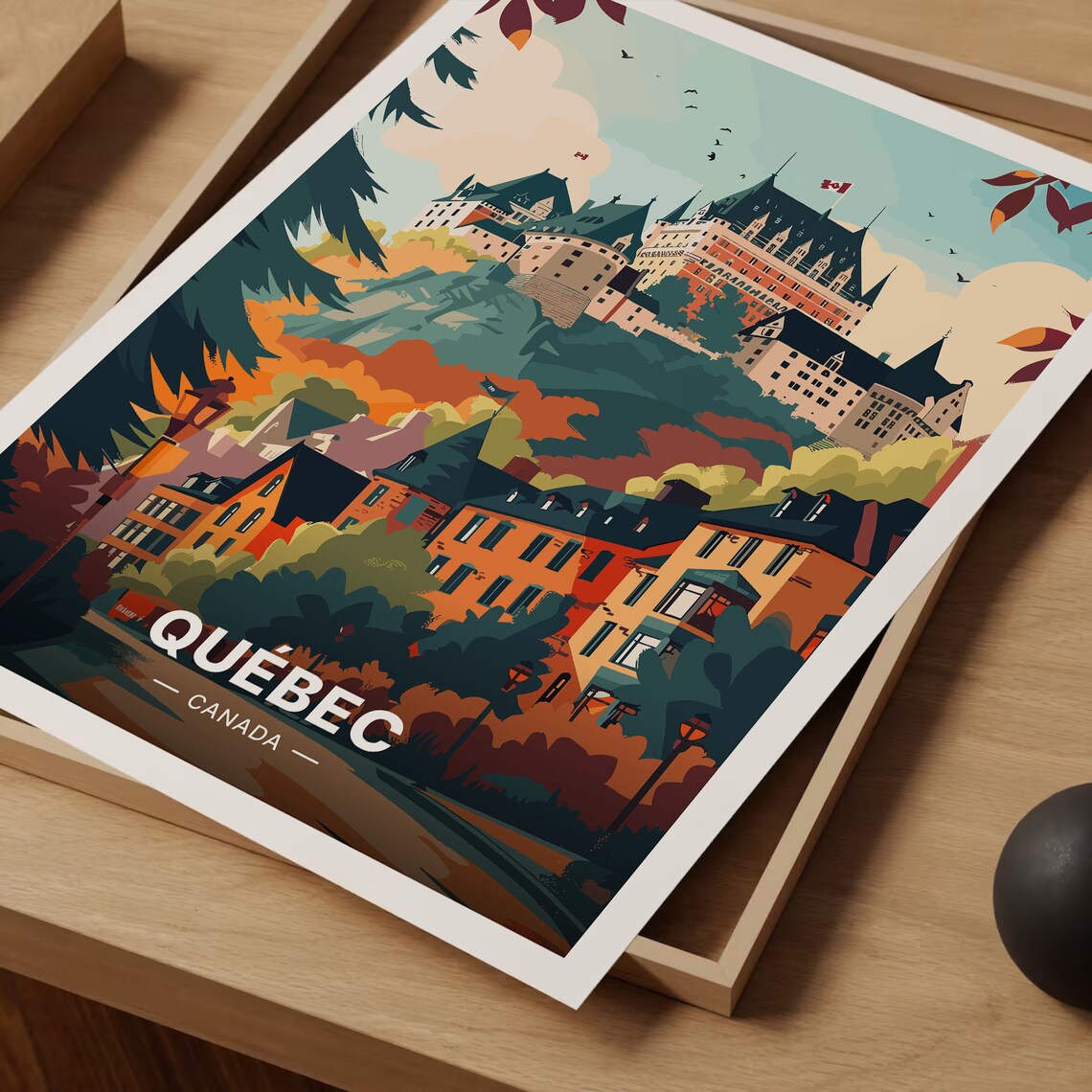 Quebec City Travel Poster, Canada Landmark Art Print - Image 3