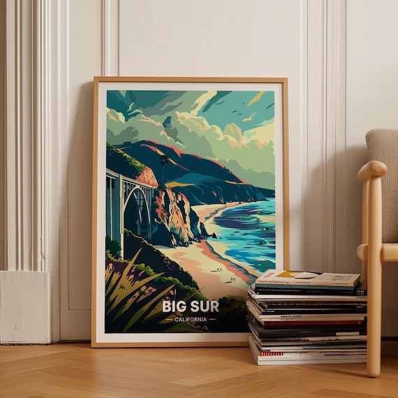 Big Sur California Bixby Creek Bridge Coastline Travel Poster