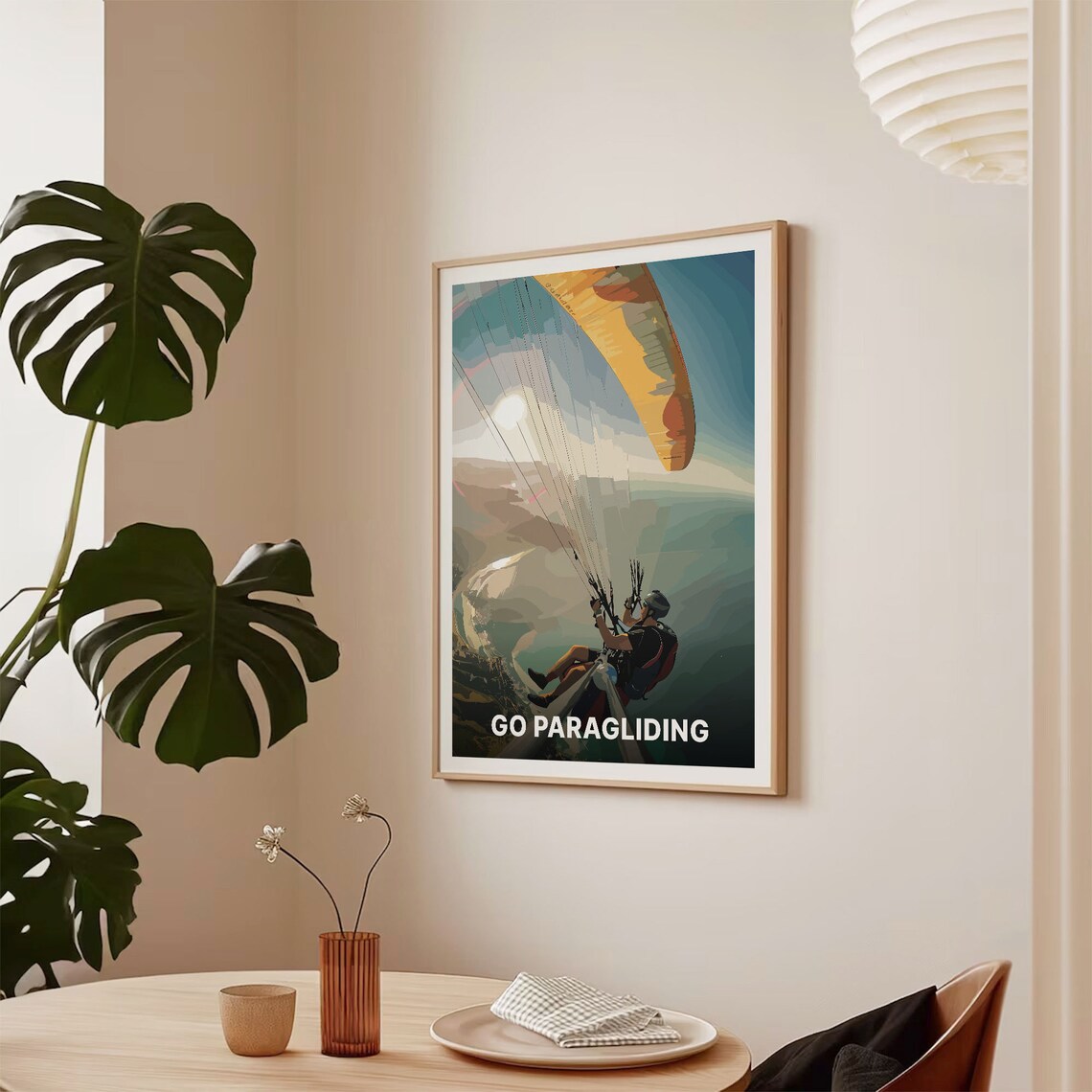 Go Paragliding Sunset Flight Adventure Sport Travel Art Poster - Image 2