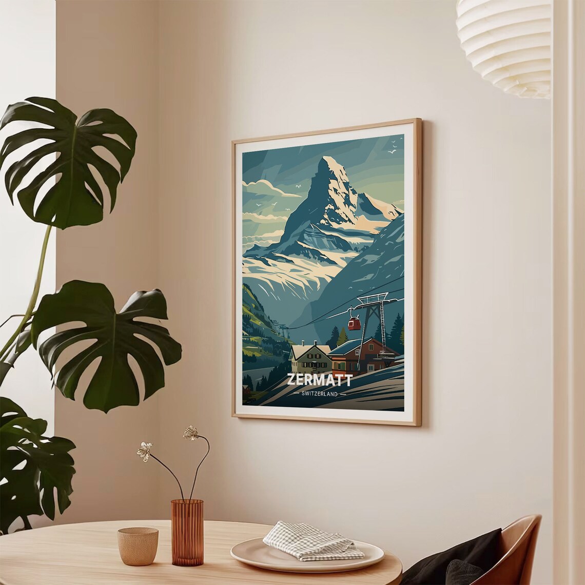 Swiss Alps Zermatt Travel Poster, Switzerland Landscape - Image 2