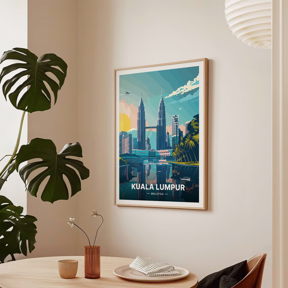 Kuala Lumpur Skyline Travel Poster, Malaysia Decor - Image 2