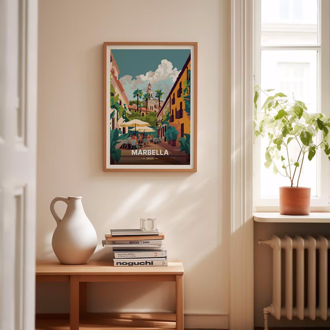 Marbella Spain Old Town Cafe Street Church Palms Vintage Travel Poster - Image 4