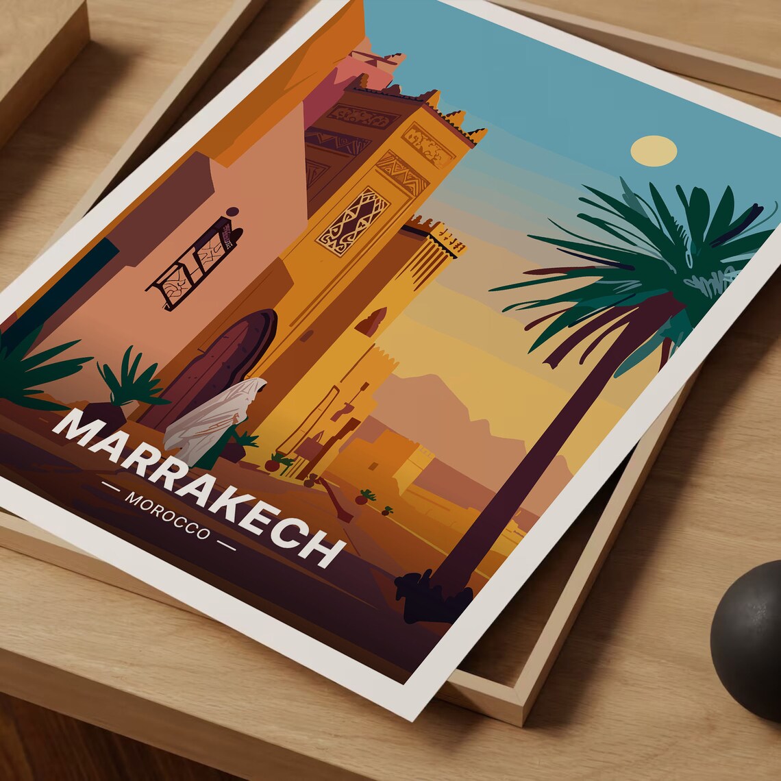 Marrakech Morocco Retro Travel Poster, City Landscape - Image 3