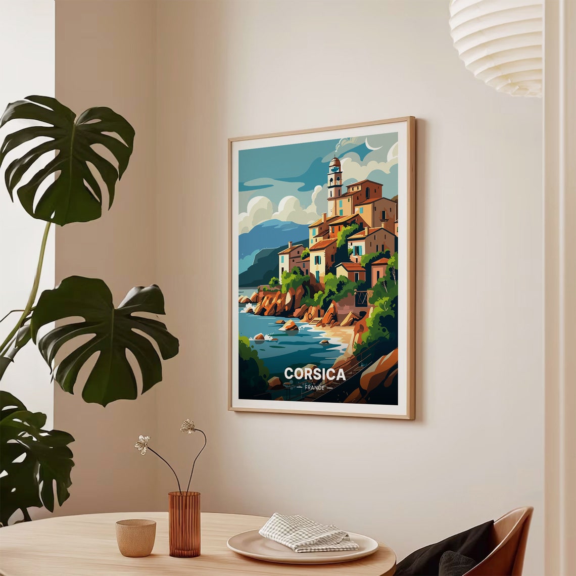 Corsica Travel Poster France Landscape Art Home Decor Travel Lover Gift Wall Art For Living Room Office Decor C20 1110 - Image 2