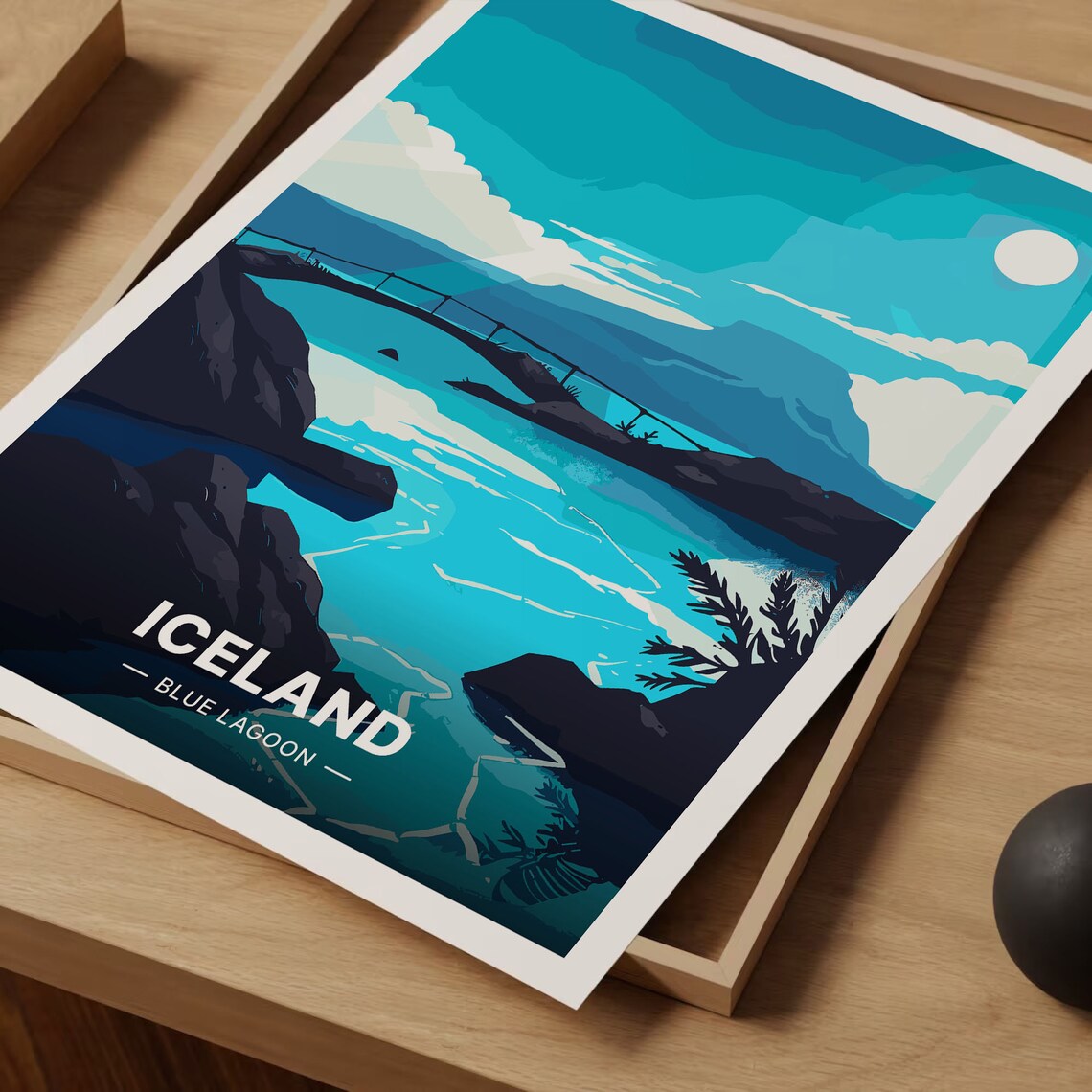 Iceland Blue Lagoon Teal Geothermal Waters Scenic Travel Poster - Image 3