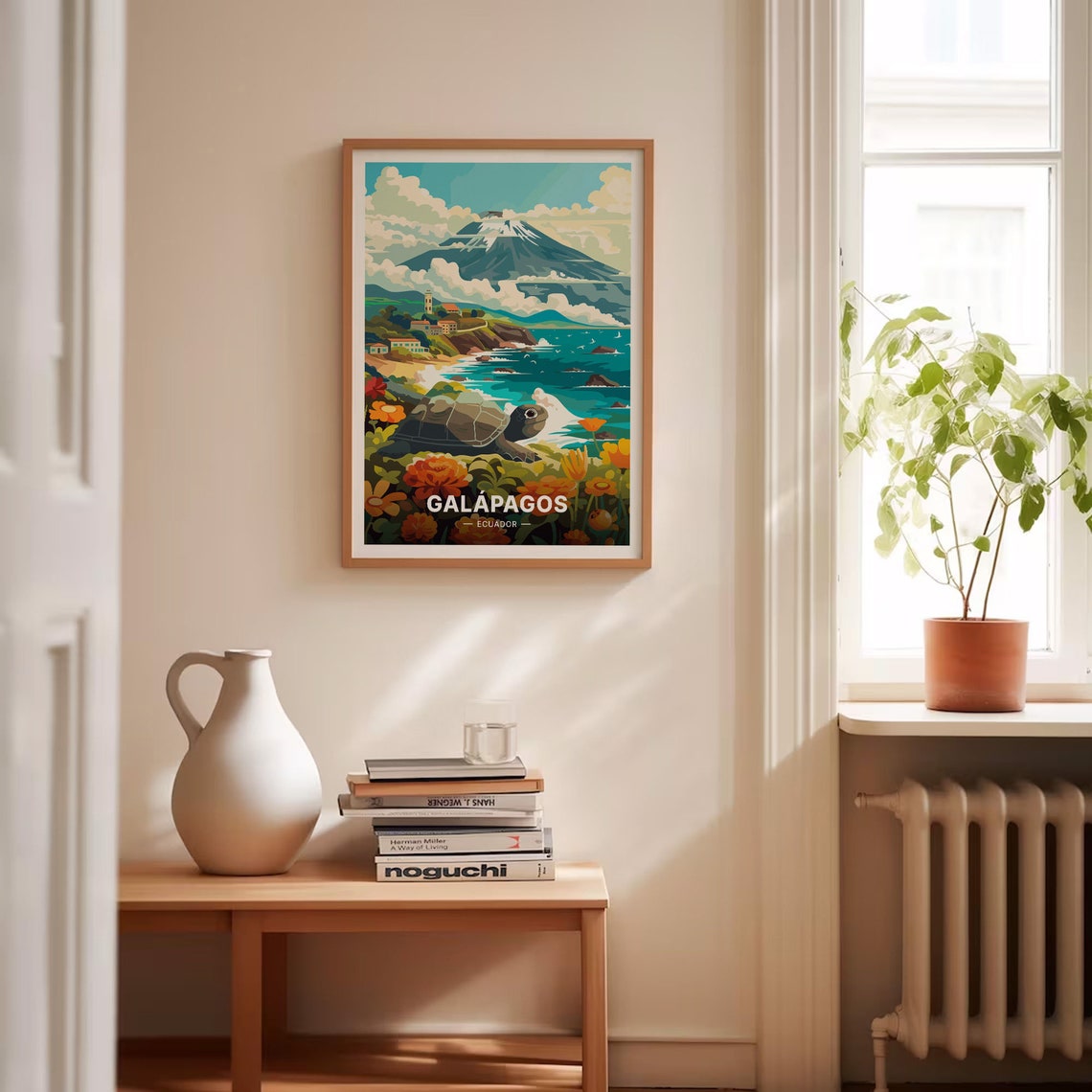 Galapagos Islands Ecuador Giant Tortoise Volcano Coast Travel Poster - Image 4
