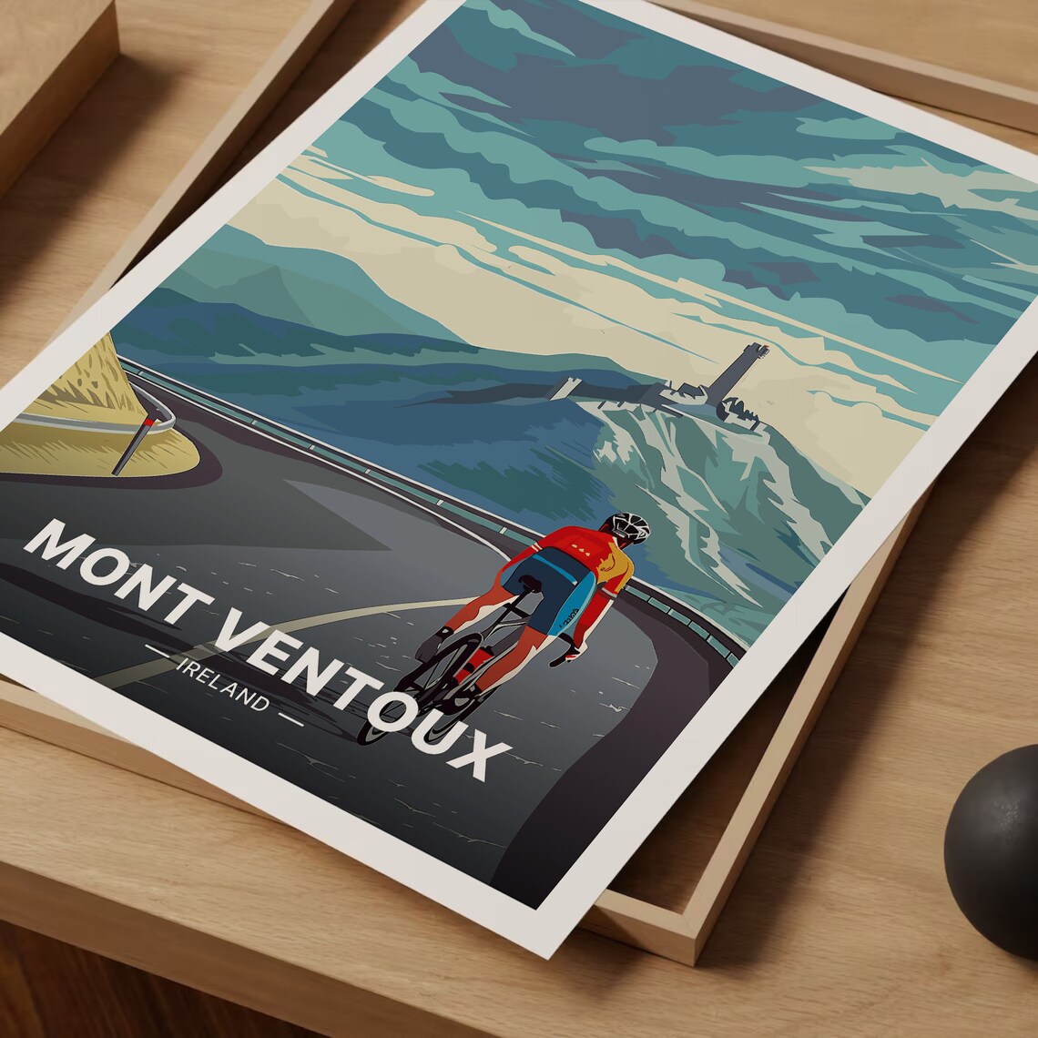 Mont Ventoux Cycling Road Rider Summit Climb Alpine Sports Poster - Image 3