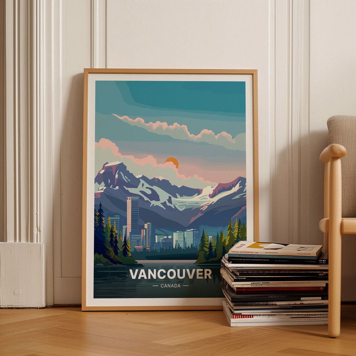 Vancouver Canada Vintage Style Travel Poster