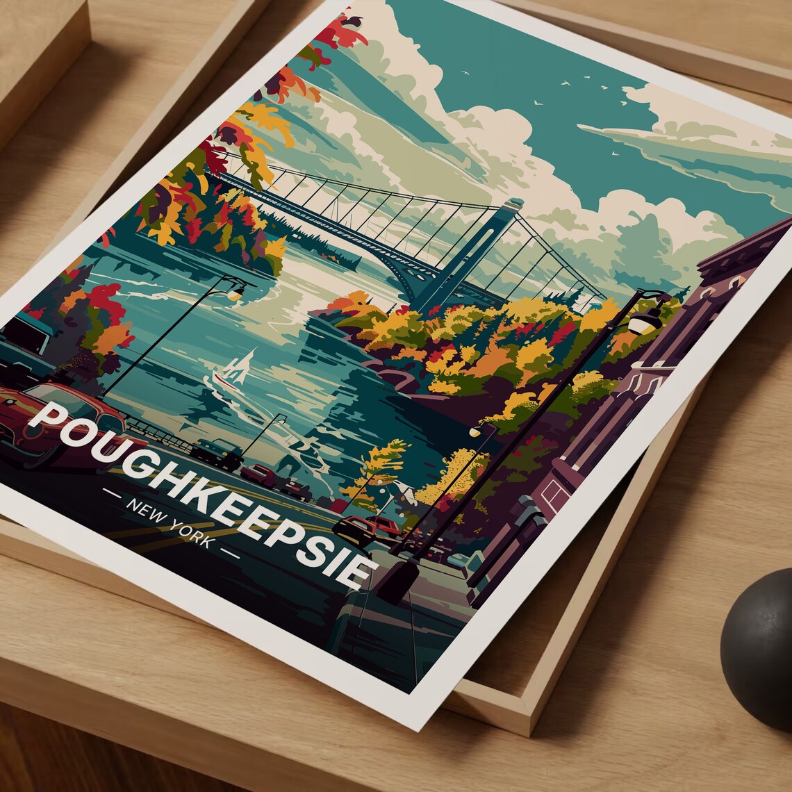Poughkeepsie Travel Poster, New York State Art Print - Image 3