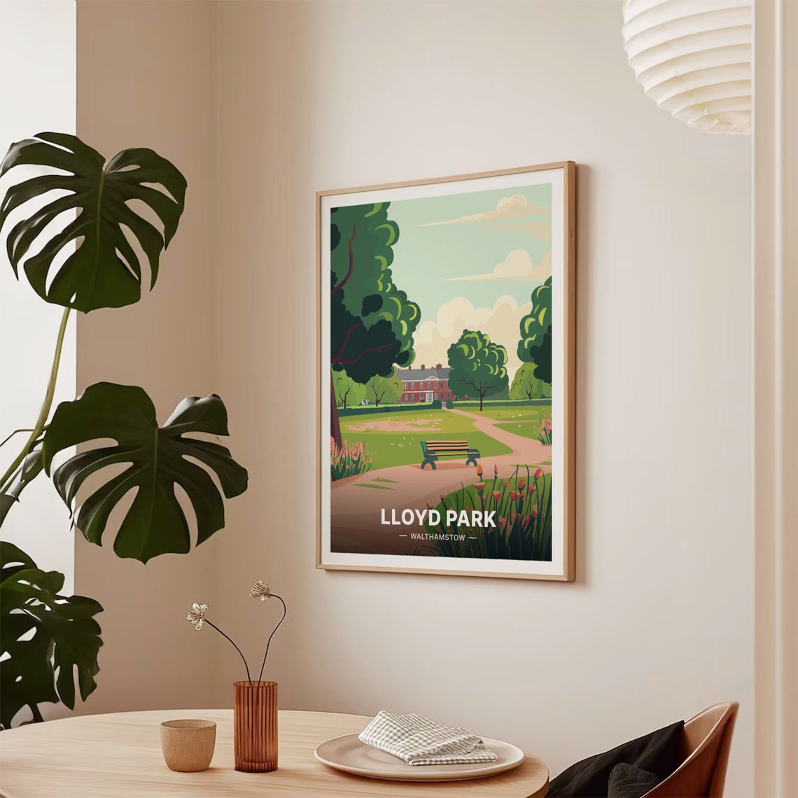 Lloyd Park Walthamstow London Garden Bench Red Brick House Poster - Image 2