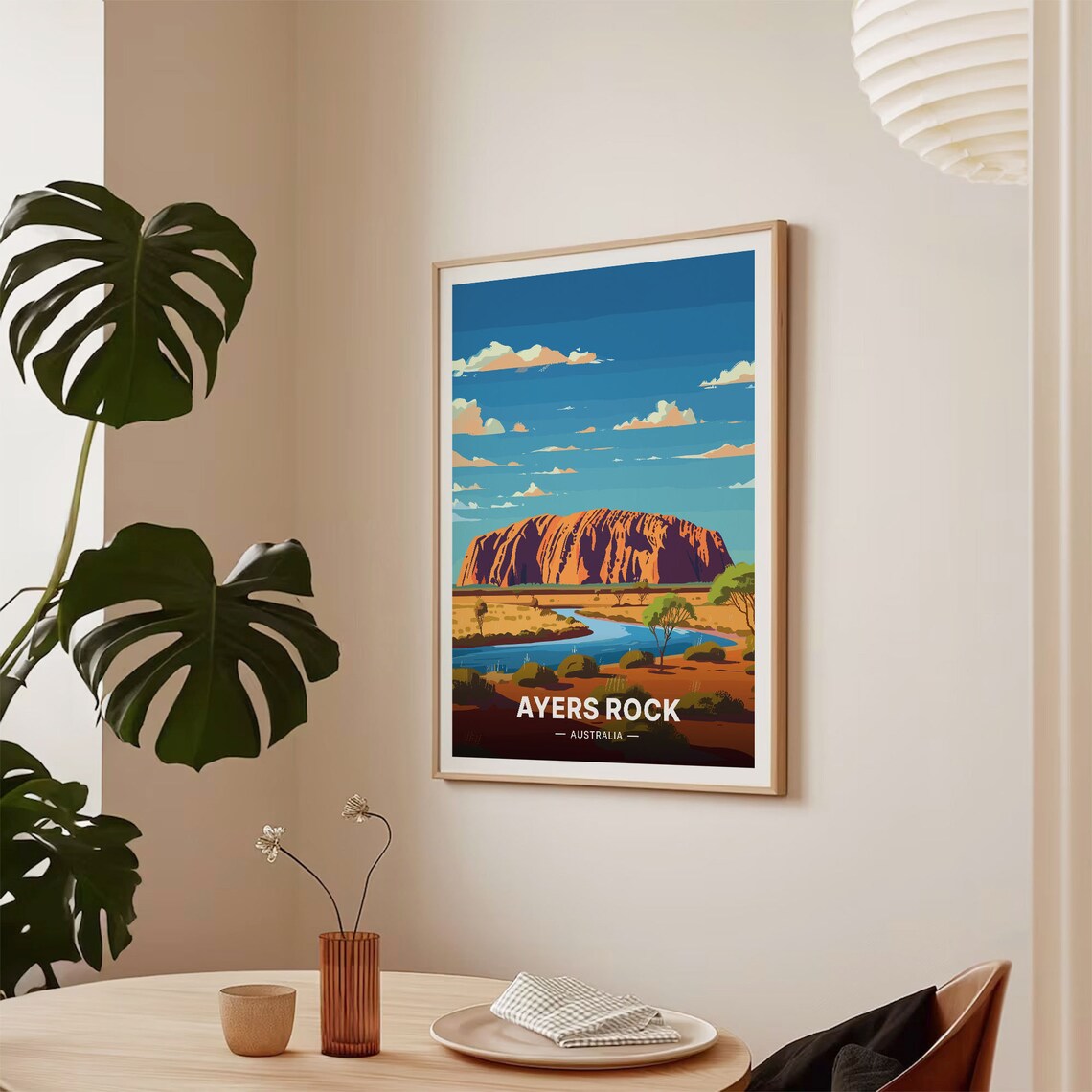Ayers Rock Uluru Australia Vintage Outback Desert Travel Poster - Image 2