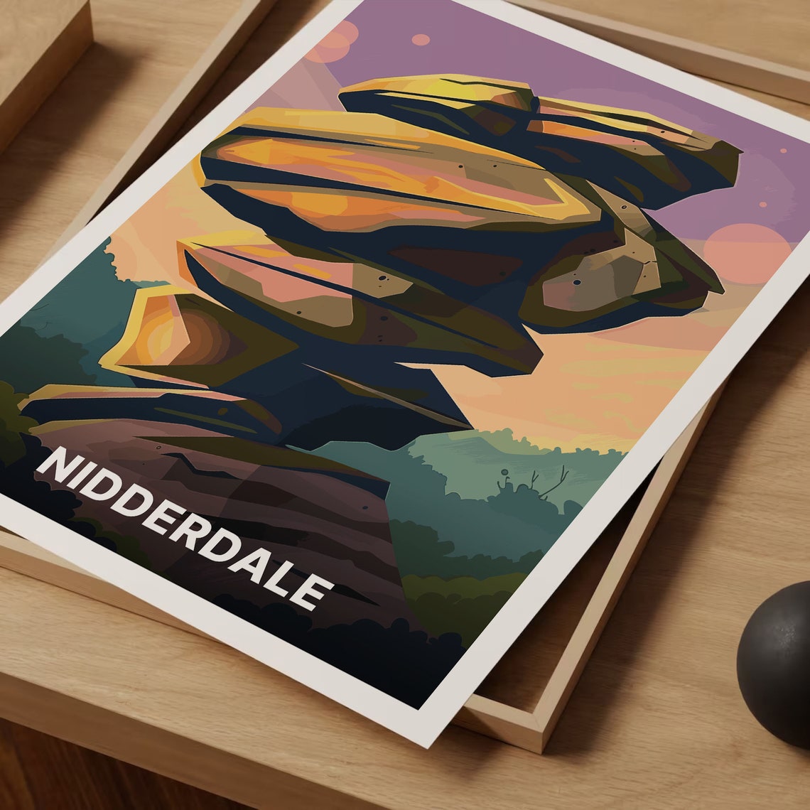 Nidderdale Brimham Rocks Balancing Stones Yorkshire Dales Poster - Image 3