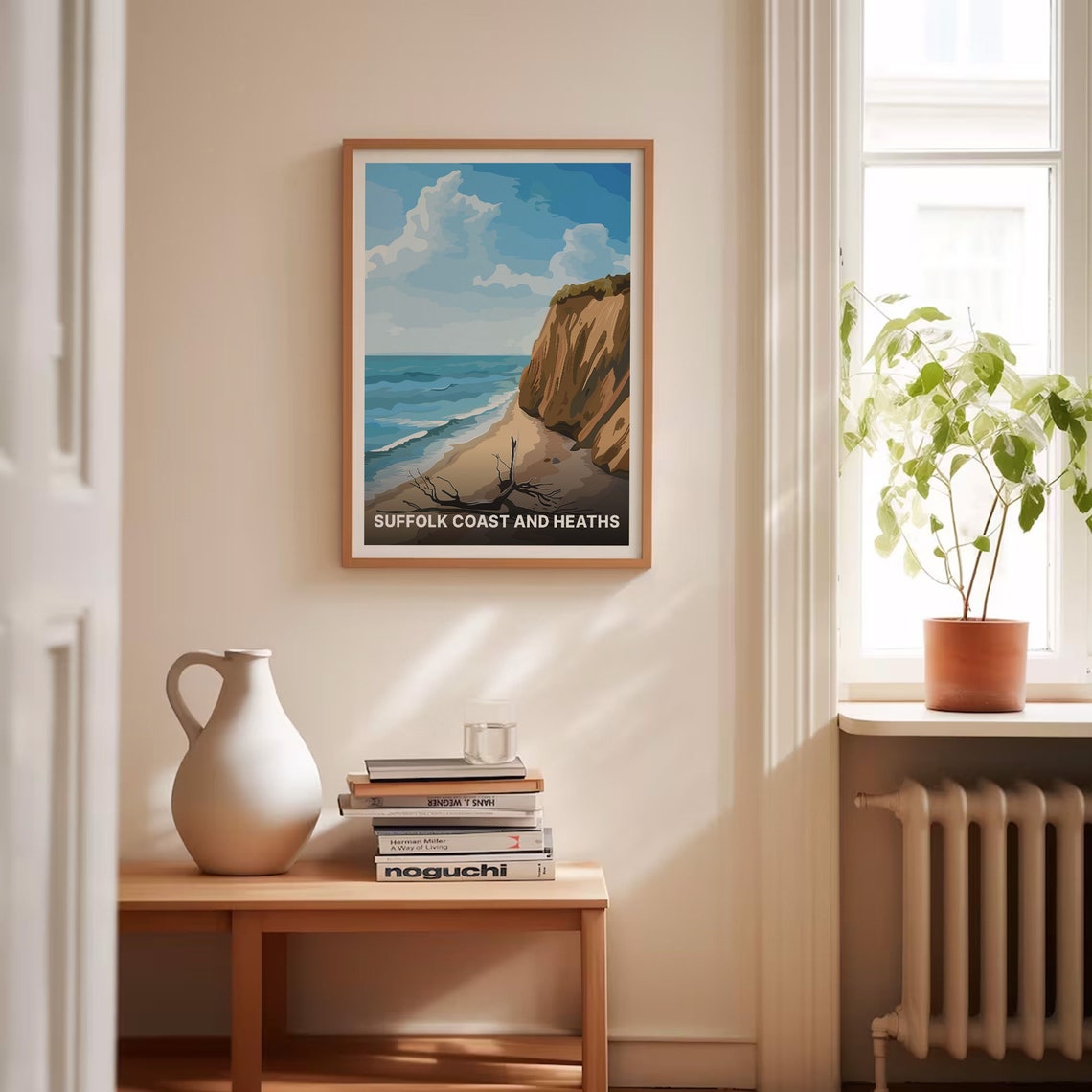 Suffolk Coast and Heaths Poster Cliff Beach Driftwood Sky Scenic Art - Image 4