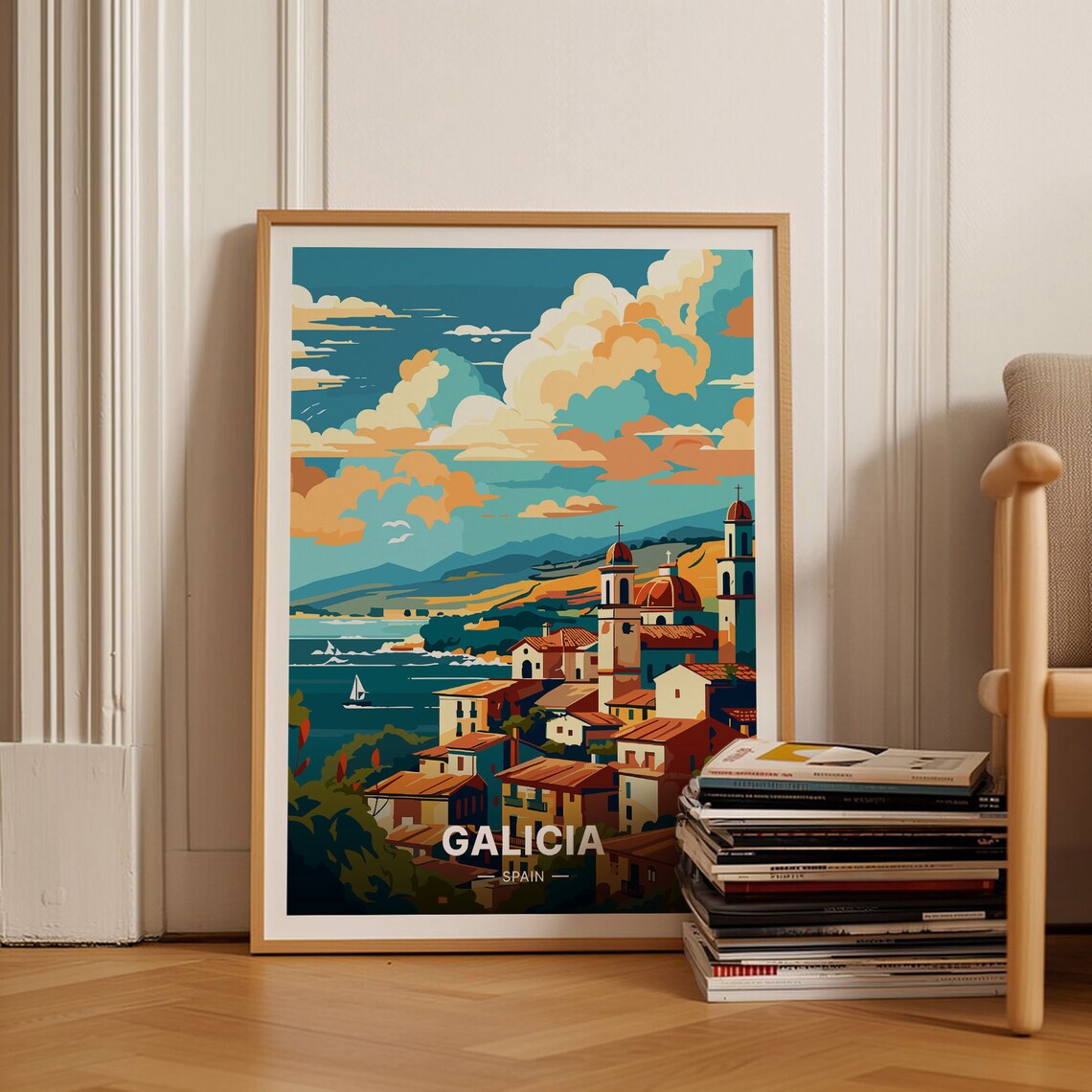 Spain Travel Poster Galicia Travel Poster, Vibrant