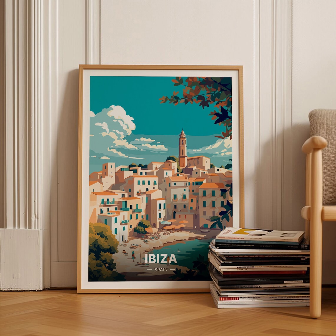 Ibiza Spain Travel Poster, Mediterranean Decor Art Print