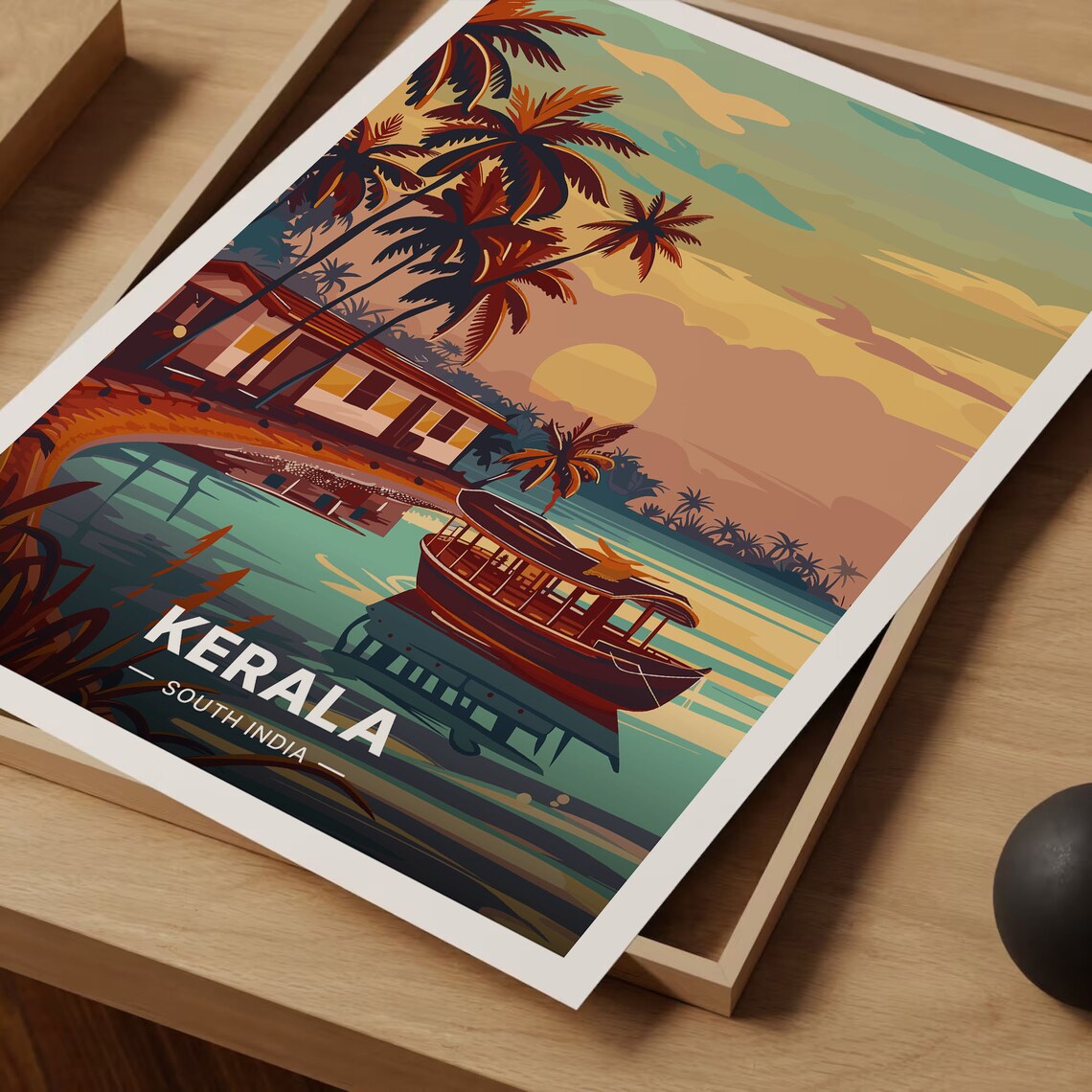Kerala Scenic Travel Poster, South India Attractions - Image 3