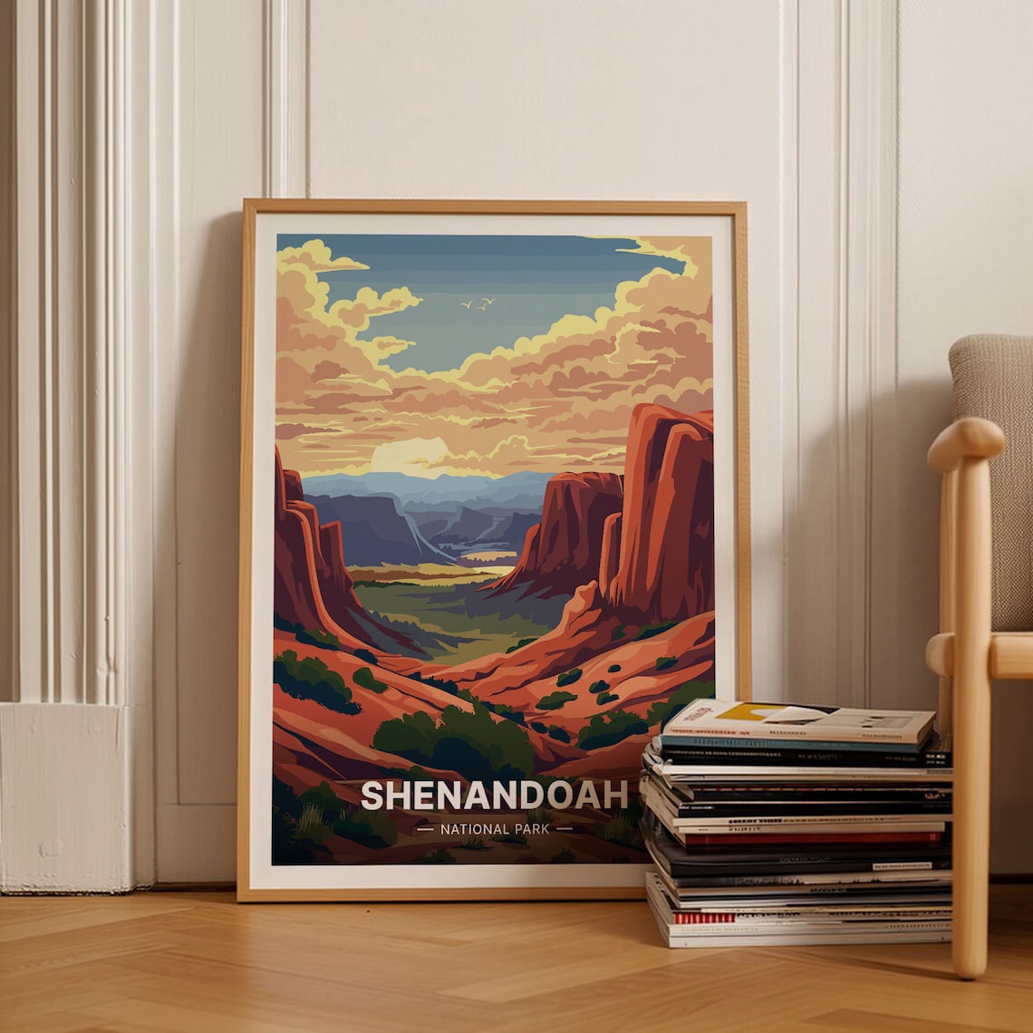 Shenandoah National Park Canyon Sunset Landscape Travel Poster