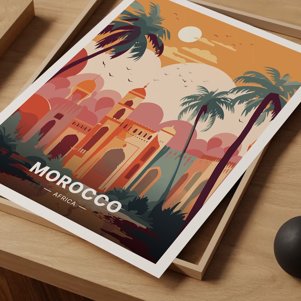 Morocco Marrakech Palace Retro Travel Poster - Image 3