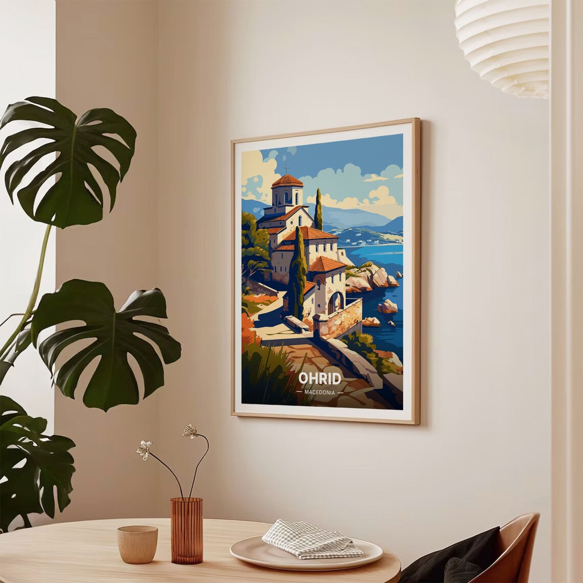 Lake Ohrid Travel Poster, Macedonia Landscape Art - Image 2