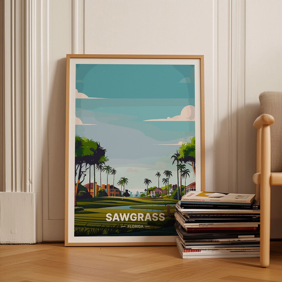 Sawgrass Florida Golf Resort Palm Course Greens Travel Poster