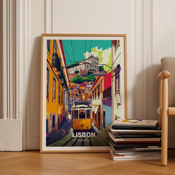 Lisbon Portugal Cityscape Poster Europe Adventure Wall Art Traveler Home Decor Wanderlust Gift C20 942