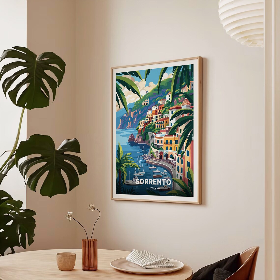 Sorrento Italy Vintage Travel Poster, Coastline Art Print - Image 2