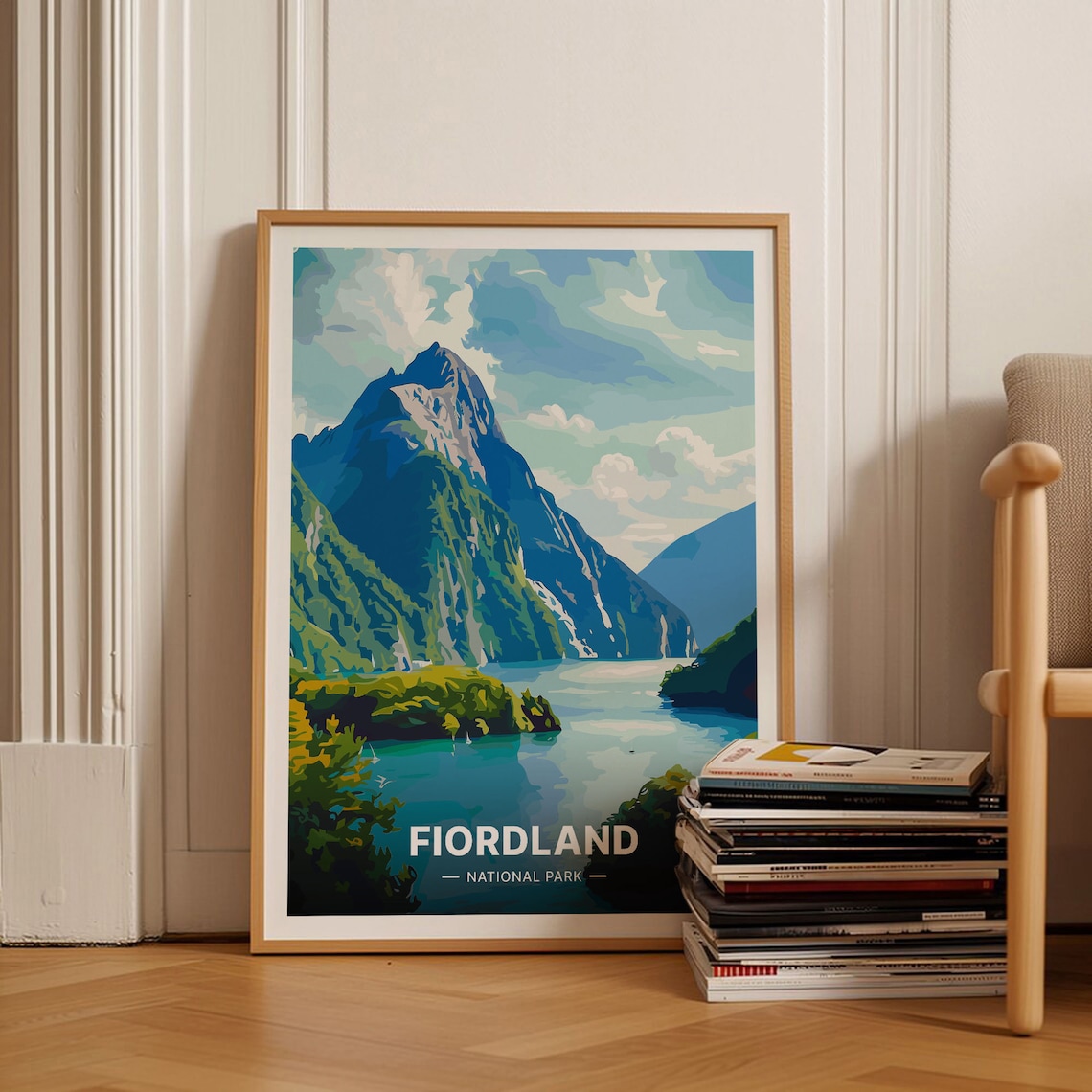New Zealand Fiordland National Park Travel Poster